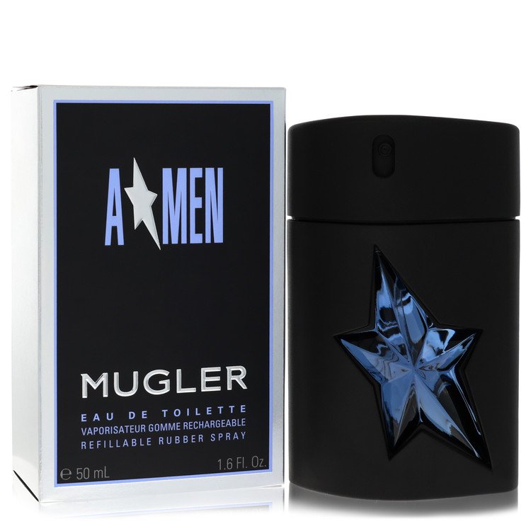 Angel by Thierry Mugler For Men - Eau De Toilette Spray Refillable (Rubber Flask) 1.7 oz