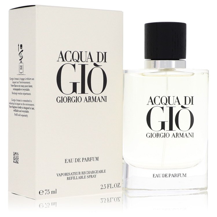 Acqua Di Gio by Giorgio Armani For Men - Eau De Parfum Refillable Spray 2.5 oz