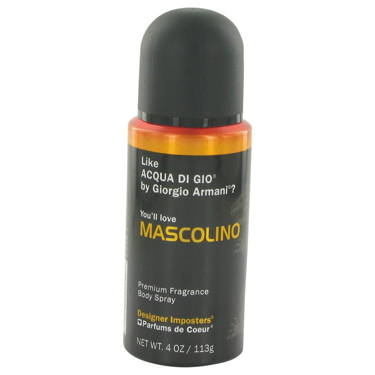 Designer Imposters Mascolino by Parfums De Coeur For Men - Body Spray 4 oz